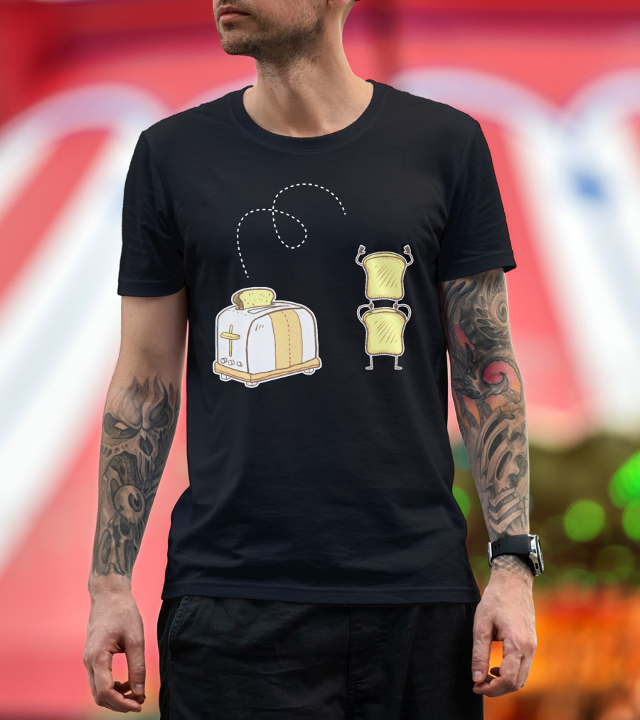 Toaster Jump Meme Flying Bread Slice and Happy Toast Duo T-Shirt