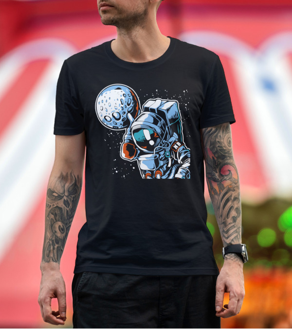 Premium T-Shirt: Astrodunk Astronaut Dunk Moon Basketball NB T-Shirt Astrodunk Astronaut Dunk Moon Basketball NB T-Shirt