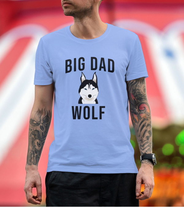 Premium T-Shirt: BIG DAD WOLF Husky Face T-Shirt BIG DAD WOLF Husky Face T-Shirt