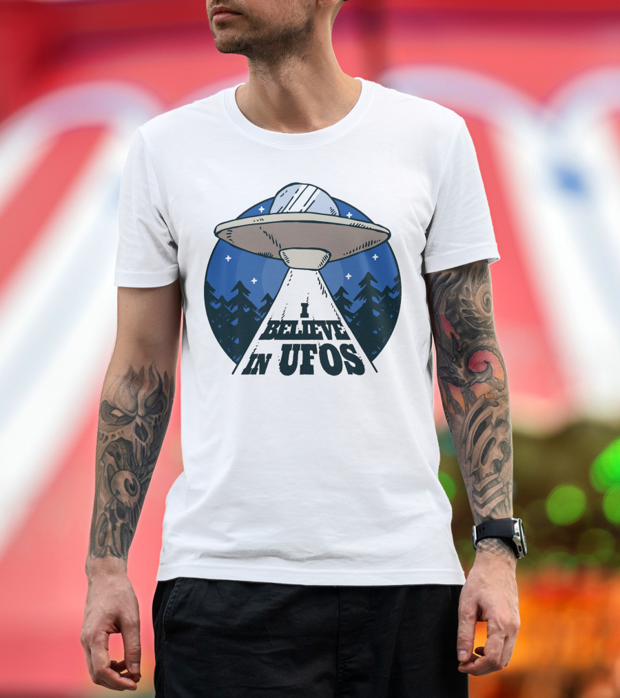 I Believe in UFOs Alien Spaceship T-Shirt