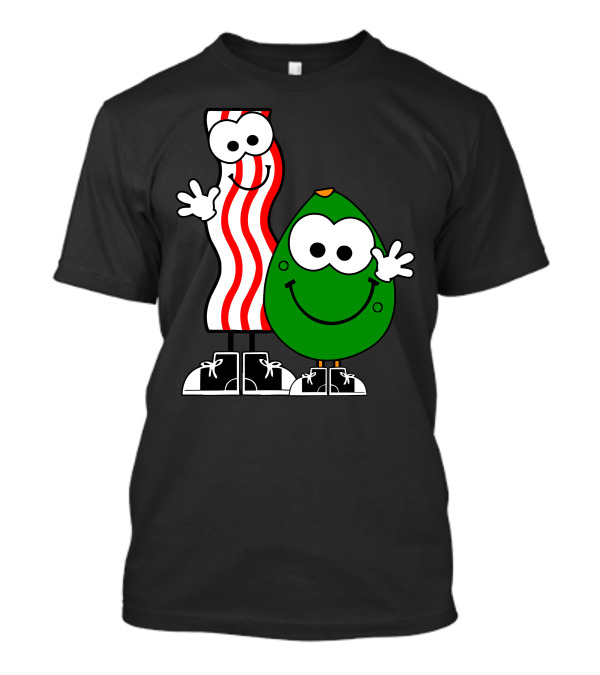 Bacon And Avocado Funny Humor Geek Cartoon Characters T-Shirt