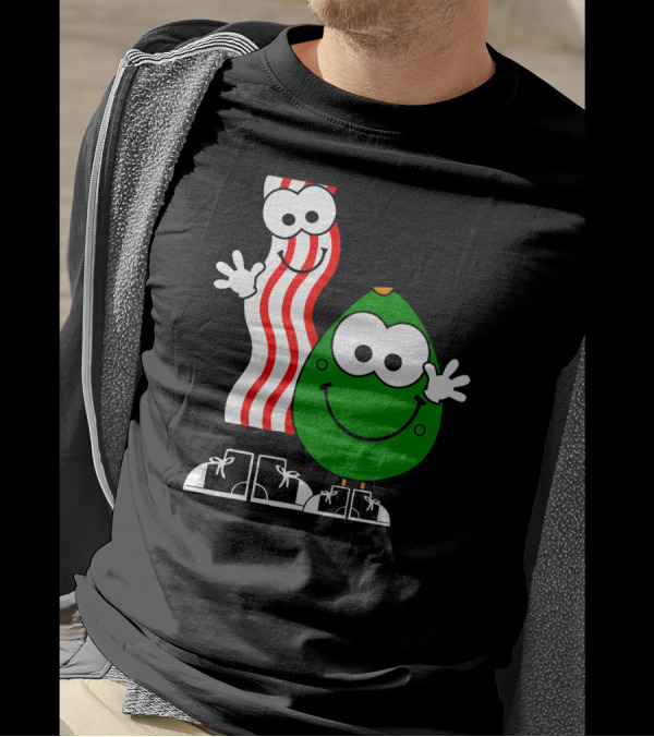Bacon And Avocado Funny Humor Geek Cartoon Characters T-Shirt