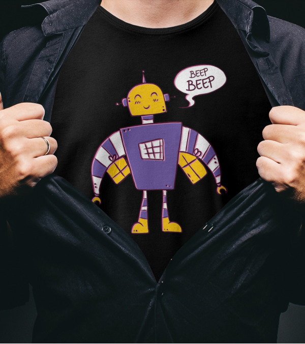 Beep Beep Robot Cute Smiling Character T-Shirt