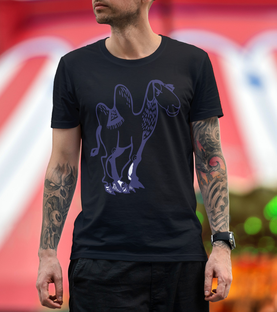 Camel Abstract Outline T-Shirt