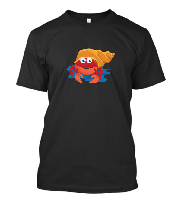 Crab In A Seashell With Orange Shell And Blue Water T-Shirt