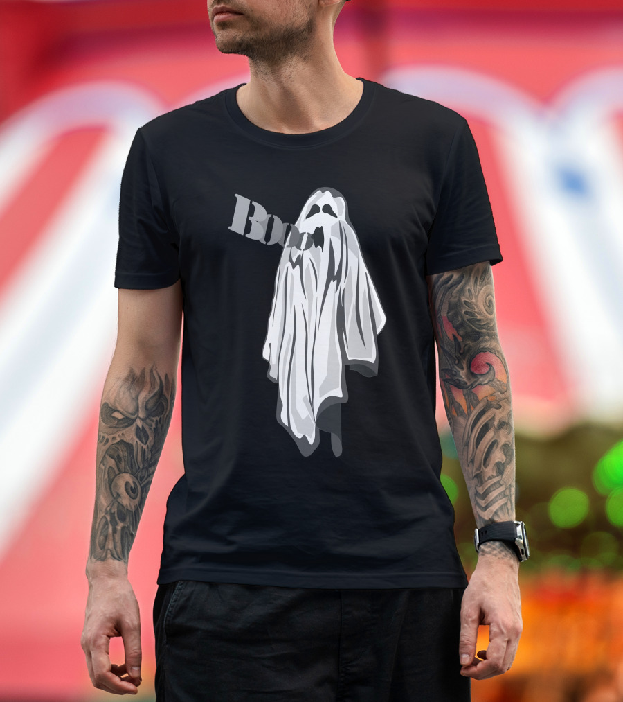 Booo Scary Ghost Sheet Halloween T-Shirt