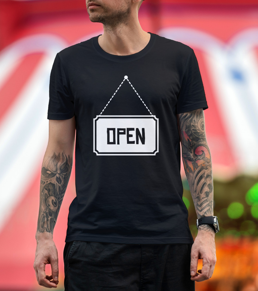 Open Sign Hanging Shield T-Shirt
