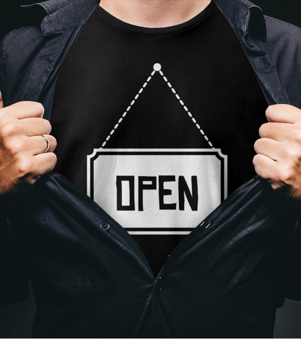 Open Sign Hanging Shield T-Shirt