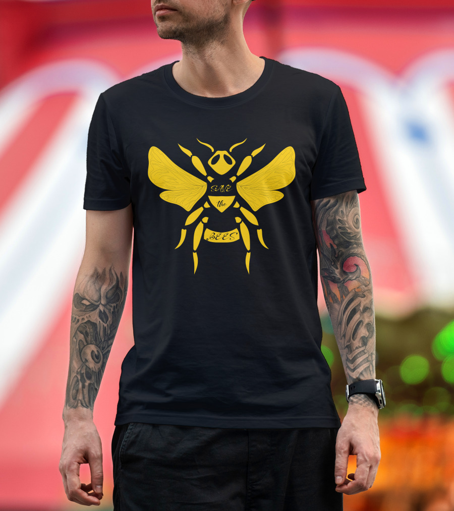 Save The Bees Simple Yellow Black Insect T-Shirt