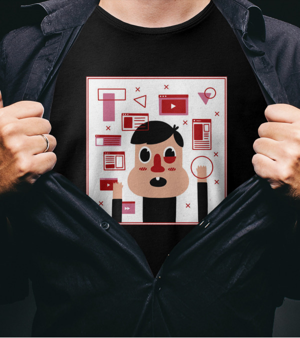 Brain Overflow With Open Browser Tabs And Icons T-Shirt