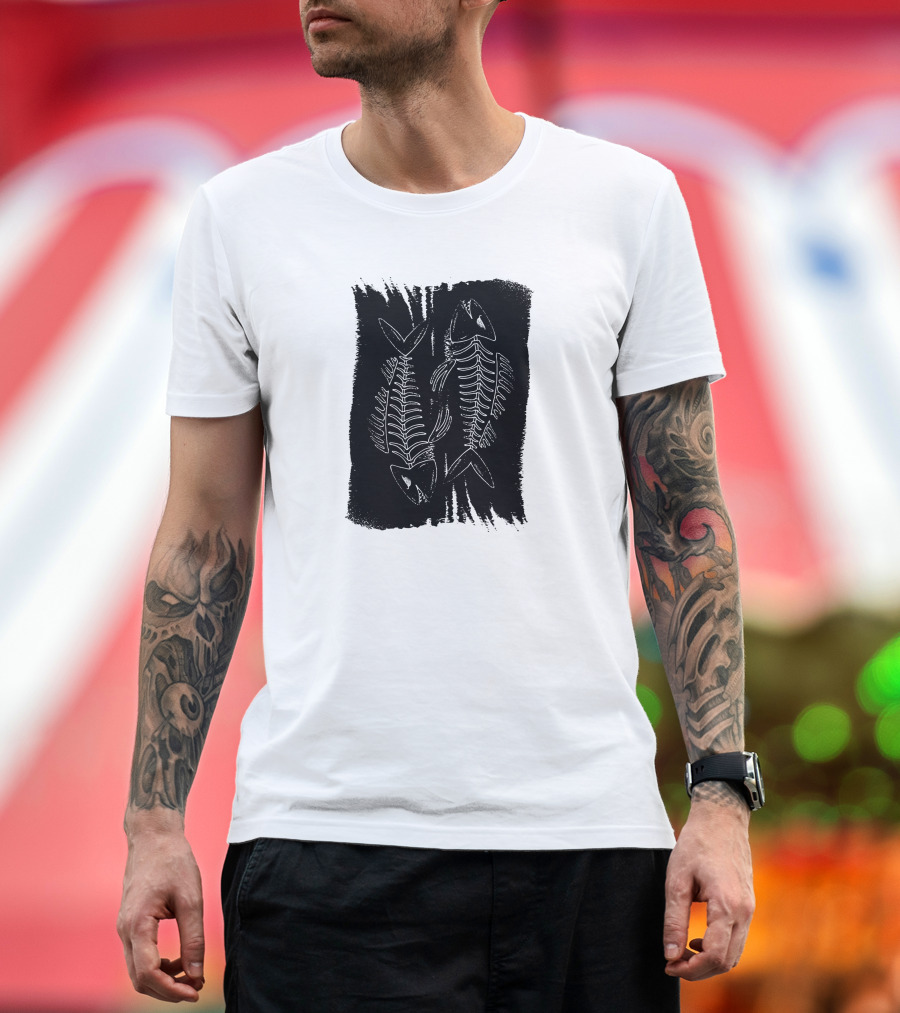 Dark Fish Bones Grunge T-Shirt