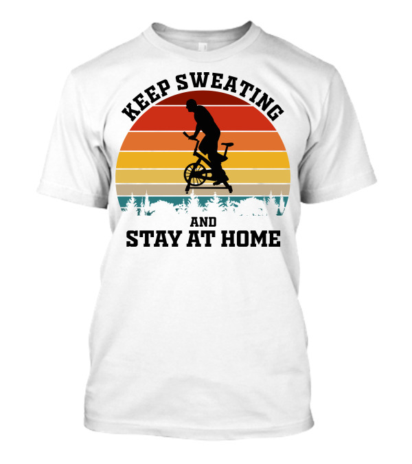 Keep Sweating And Stay At Home Striped Sunset Cycling T-Shirt