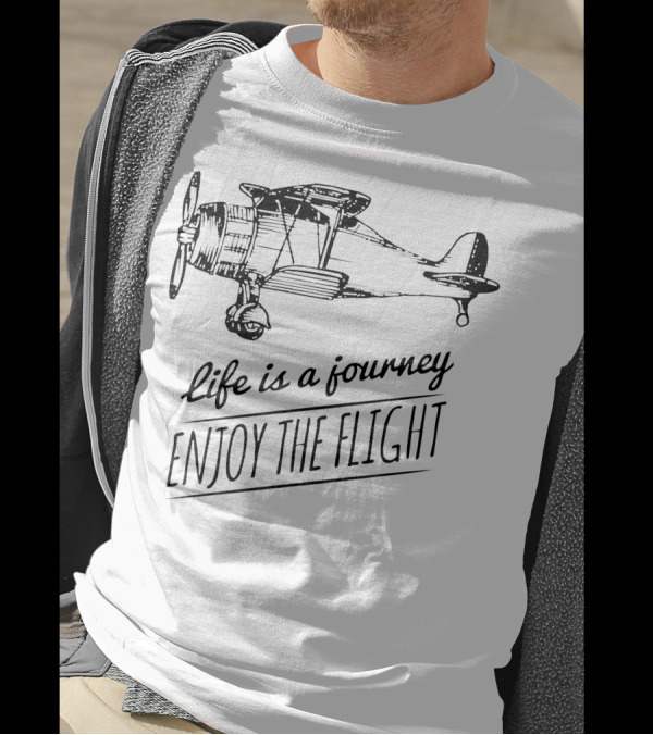 Life Is A Journey Enjoy The Flight Vintage Airplane T-Shirt