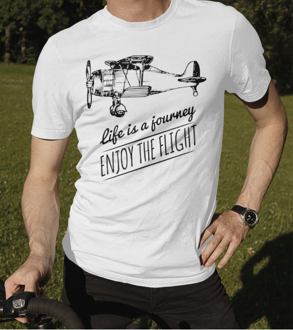 Life Is A Journey Enjoy The Flight Vintage Airplane T-Shirt