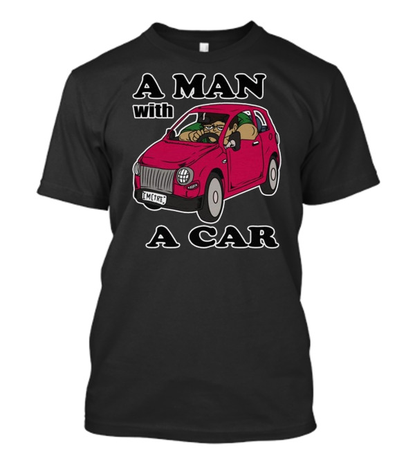 A Man With A Car Driver In Red Car T-Shirt