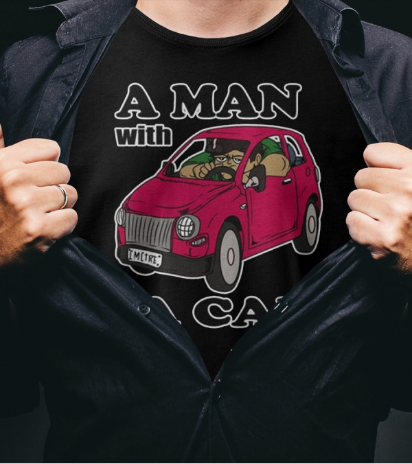 A Man With A Car Driver In Red Car T-Shirt