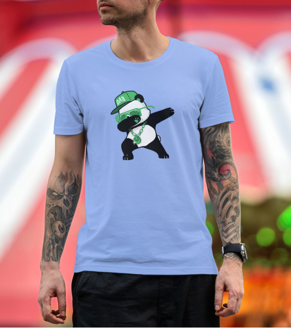Premium T-Shirt: Dabbing Panda Hip Hop Dab with Green Cap and Chains T-Shirt Dabbing Panda Hip Hop Dab with Green Cap and Chains T-Shirt