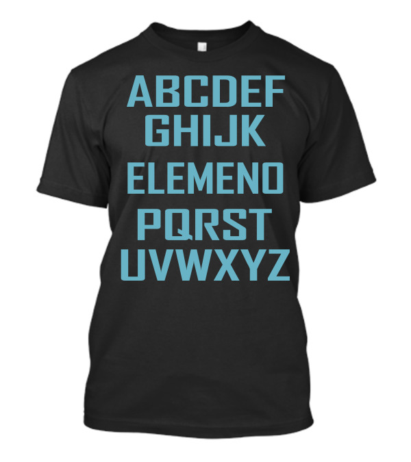 ABC Elemeno Alphabet Funny Geek Teacher Nerd School Spelling T-Shirt