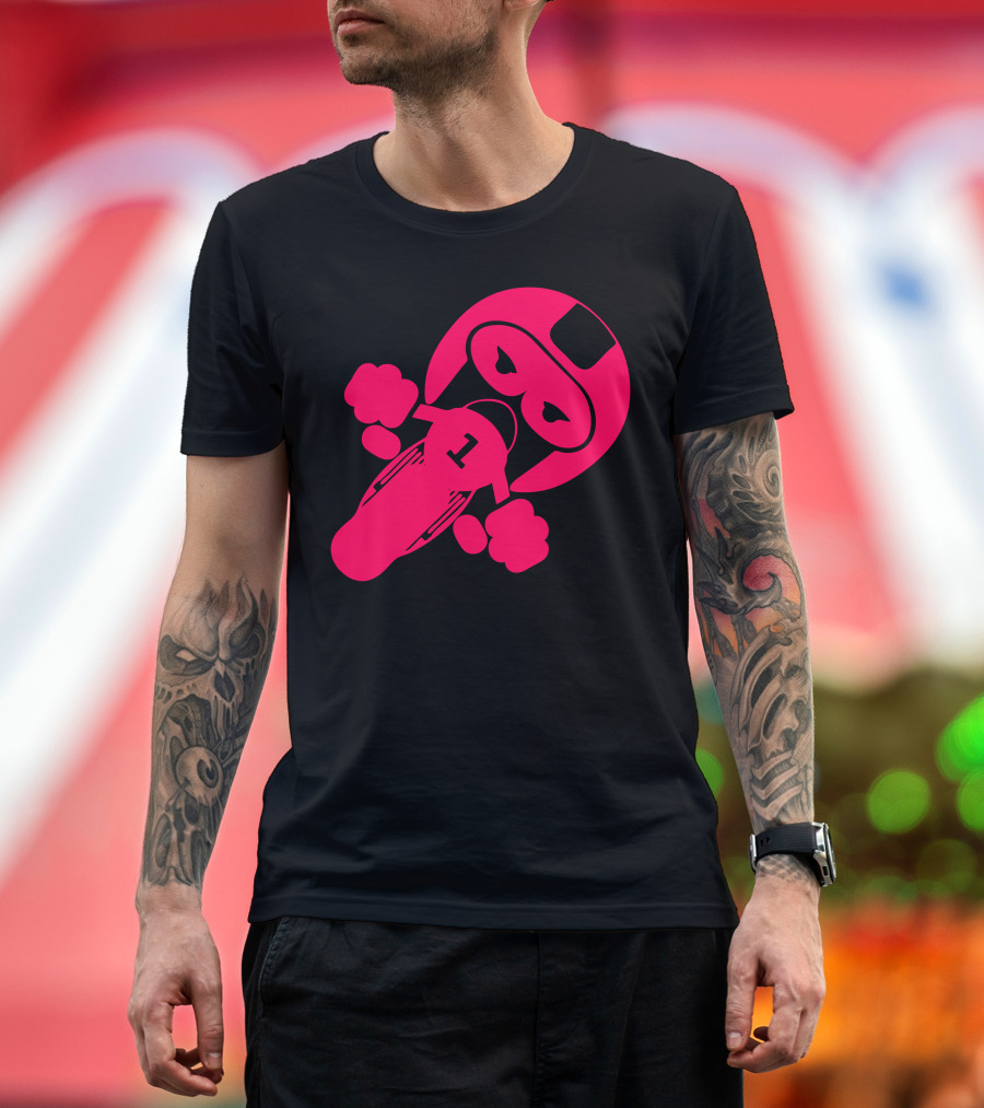 Biker Motorcycle Rocker Number One Bold Red Rider T-Shirt