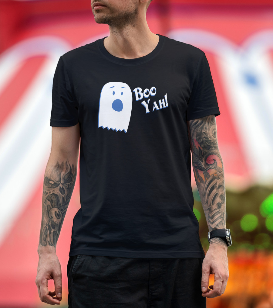Boo Yah Ghost Cartoon Spooky T-Shirt