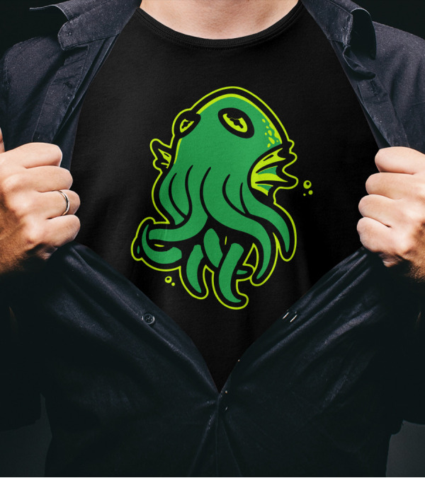 Call Of Kerthulhu Green Cthulhu Squid Monster T-Shirt
