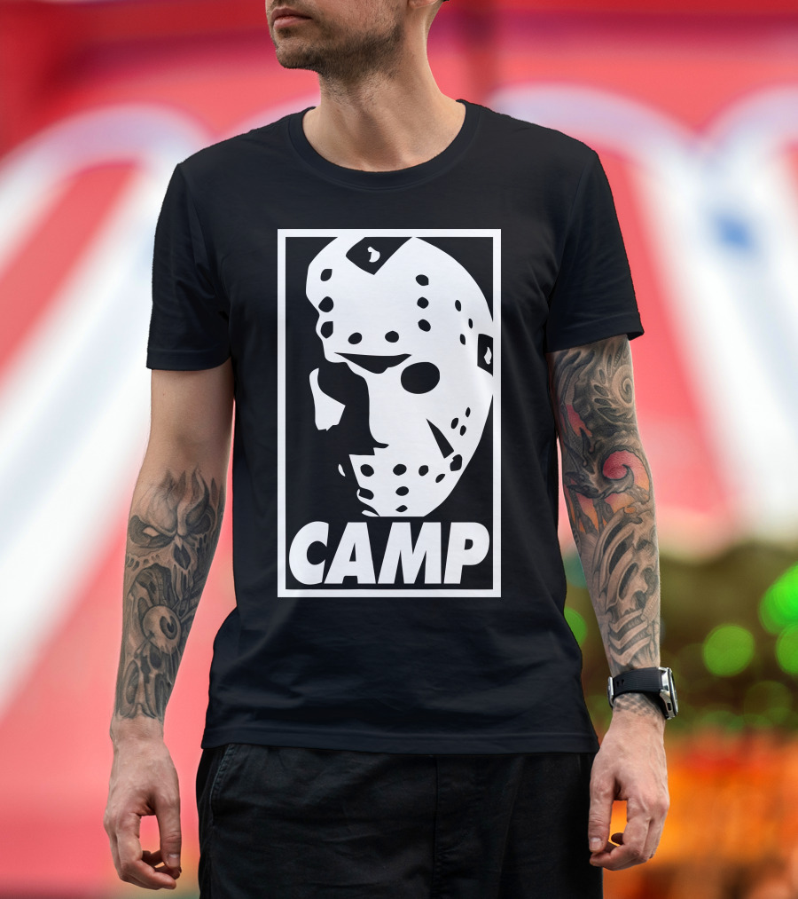 Camp Jason Voorhees Hockey Mask Retro T-Shirt