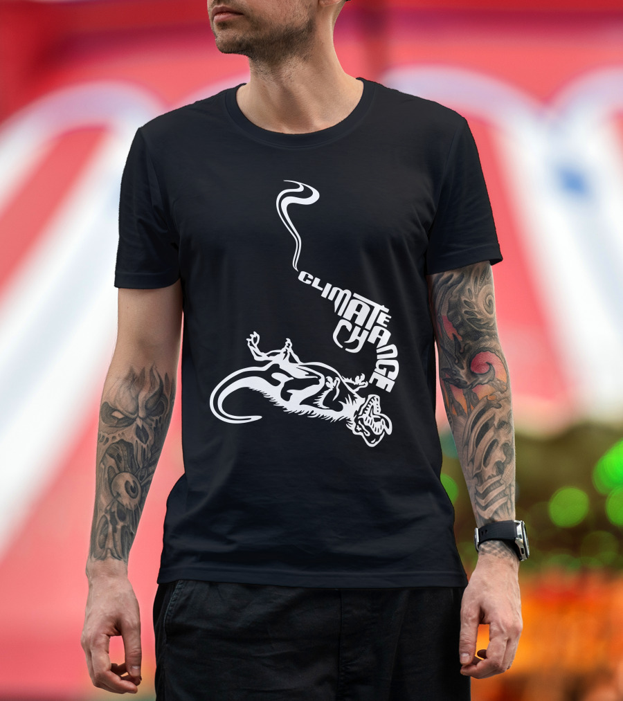 Dead Dino Climate Change Dark T-Shirt