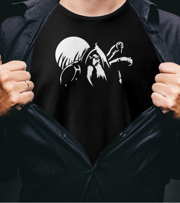 Dwarf The Hobbit Iconic Nocturnal Silhouette With Moon And Blade T-Shirt