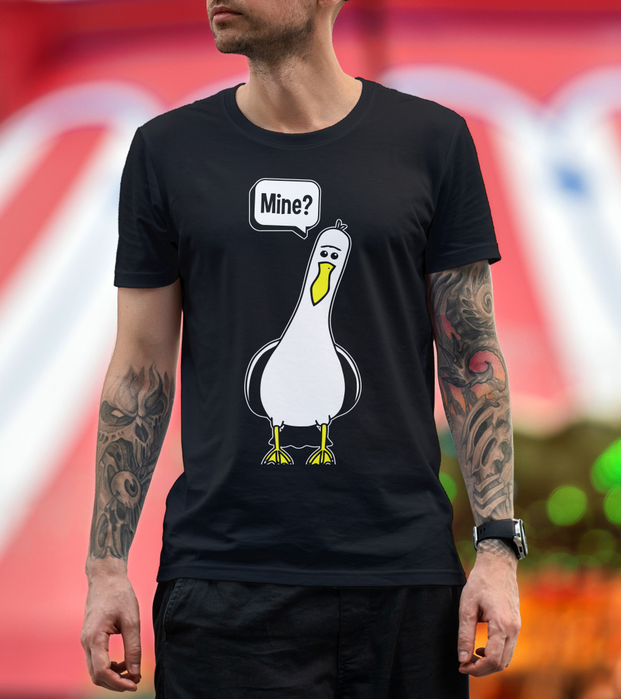 Mine Seagulls Mine? Black White Seagull T-Shirt