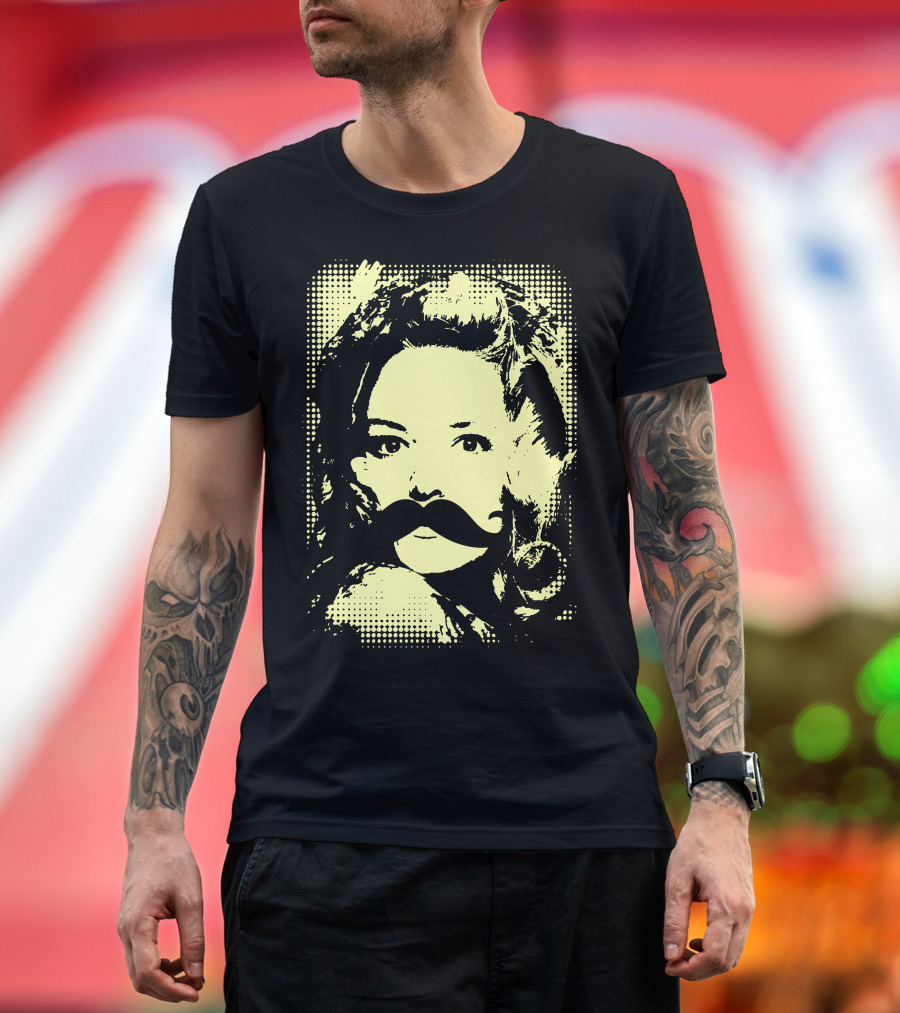 Moustache Lady Retro Pop T-Shirt