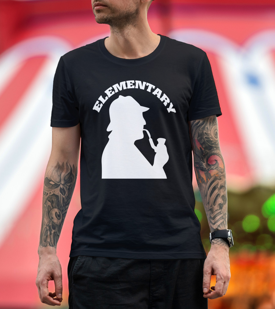 Sherlock Holmes Elementary Silhouette with Pipe T-Shirt