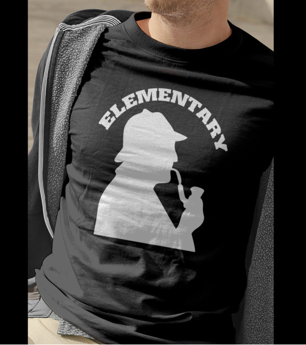 Sherlock Holmes Elementary Silhouette With Pipe T-Shirt