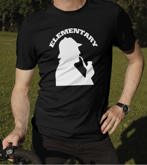 Sherlock Holmes Elementary Silhouette With Pipe T-Shirt