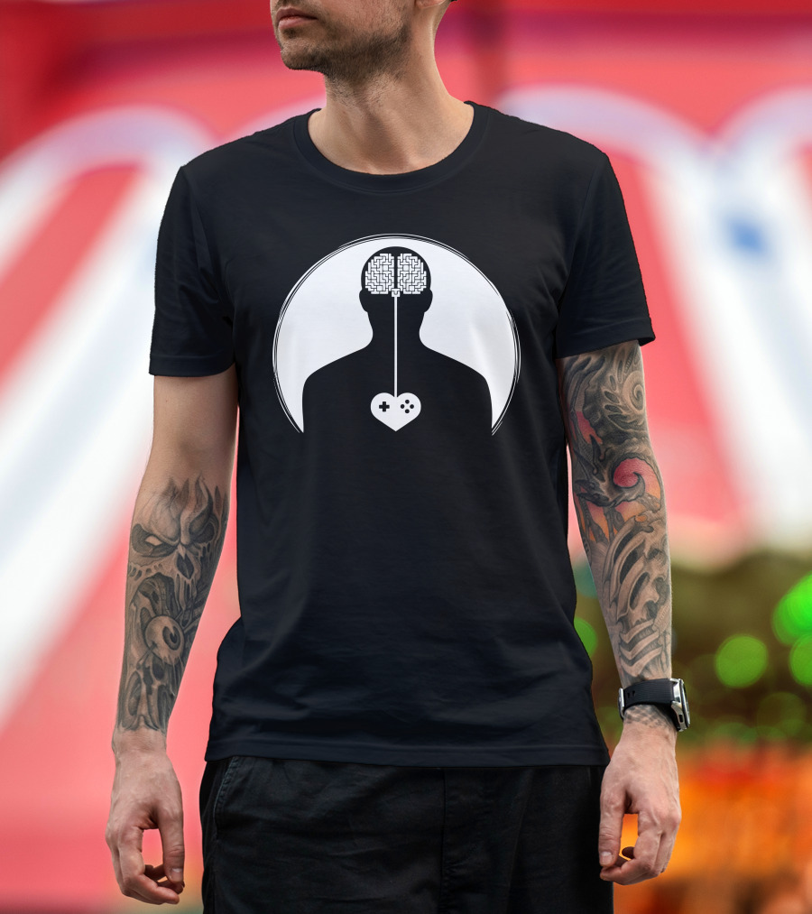 You Play With My Heart Video Game Controller Brain Connection T-Shirt