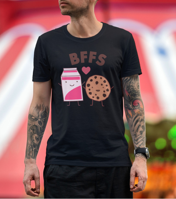 Premium T-Shirt: BFFs Milk and Cookie Best Friends Forever Heart T-Shirt BFFs Milk and Cookie Best Friends Forever Heart T-Shirt