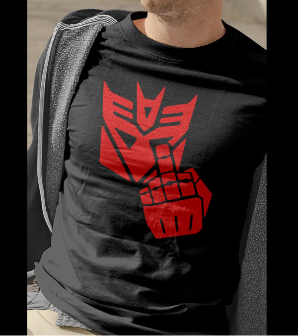 Decepticon Logo Red Robot Gesture T-Shirt