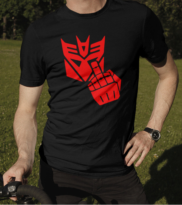 Decepticon Logo Red Robot Gesture T-Shirt