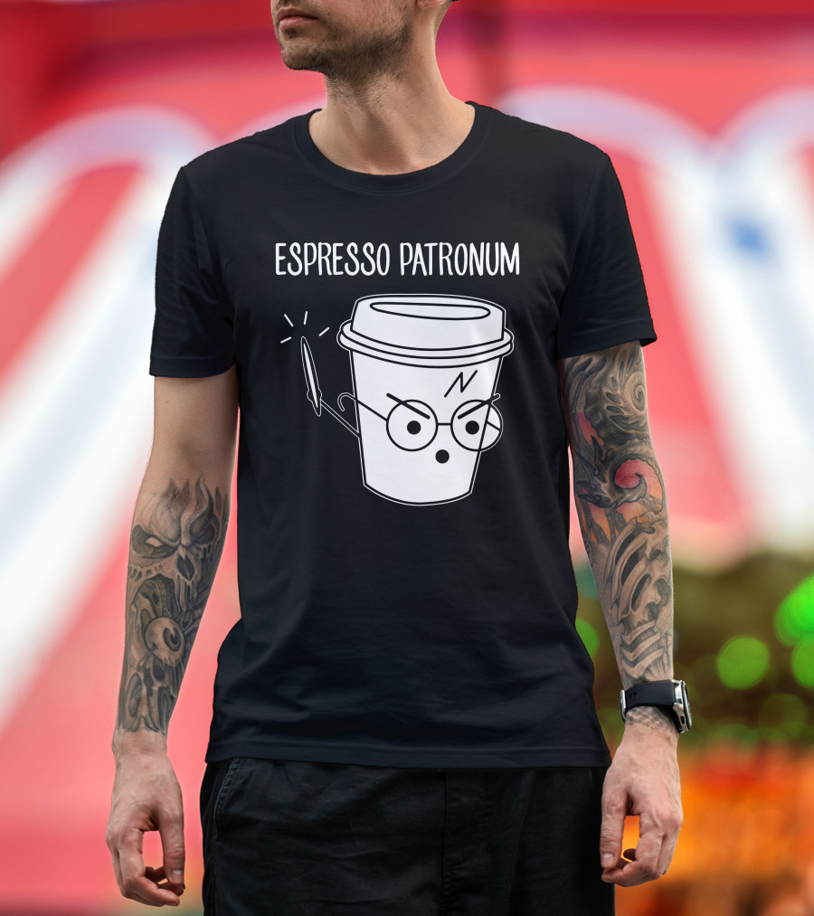 Espresso Patronum Coffee Cup with Glasses and Wand T-Shirt