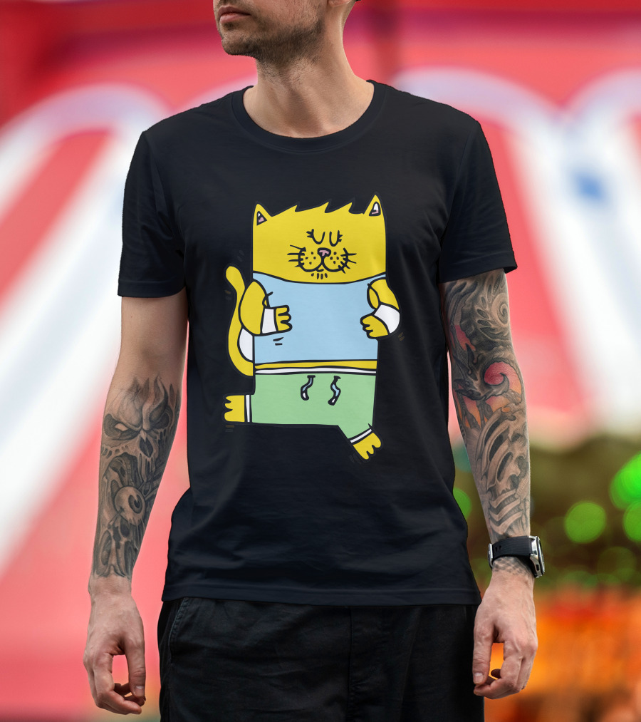 Meow Is Running in Cute Workout Cat Pose T-Shirt
