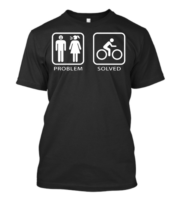Problem Solved Stick Figure Cycling Symbols T-Shirt