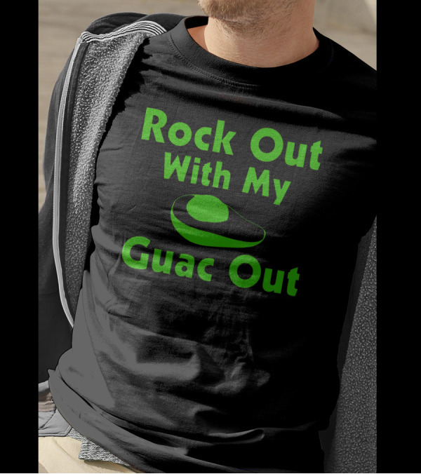Rock Out With My Guac Out Avocado Badge T-Shirt