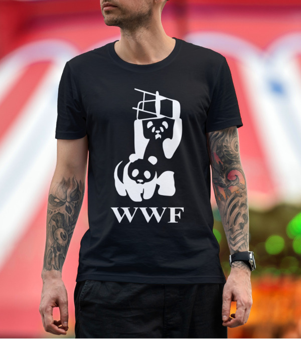 Premium T-Shirt: WWF Panda with Folding Chair T-Shirt WWF Panda with Folding Chair T-Shirt
