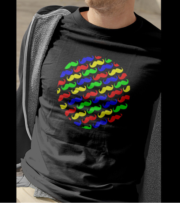 Girly Moustache Colorful T-Shirt