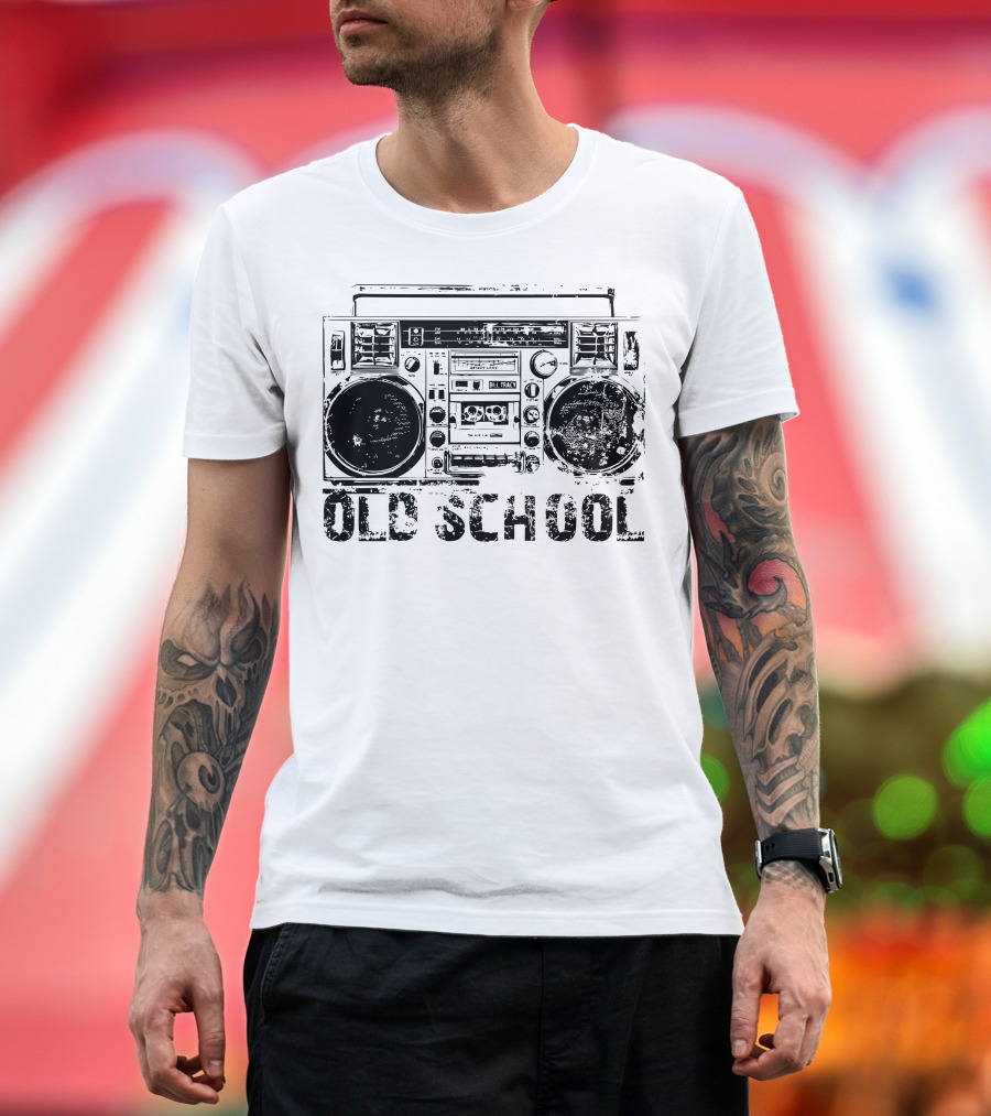 Old School Boombox Retro Radio Tape Deck T-Shirt