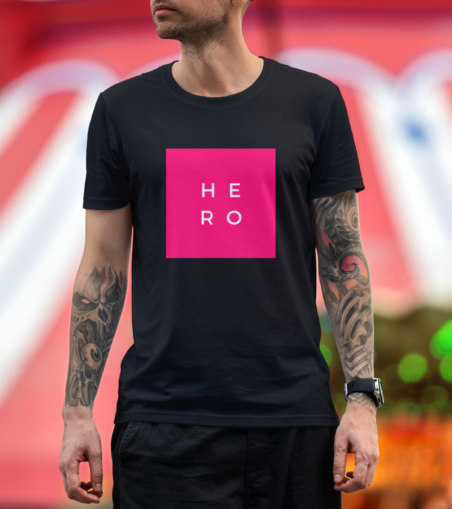Hero Pink Square Block T-Shirt