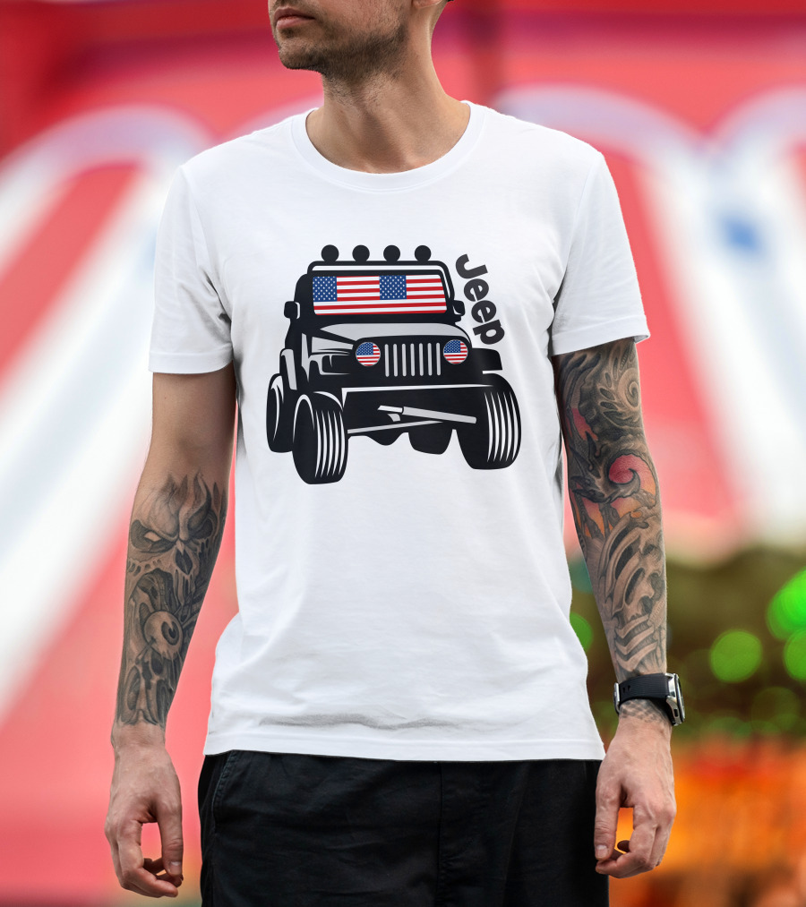 Jeep 4X4 American Flag T-Shirt