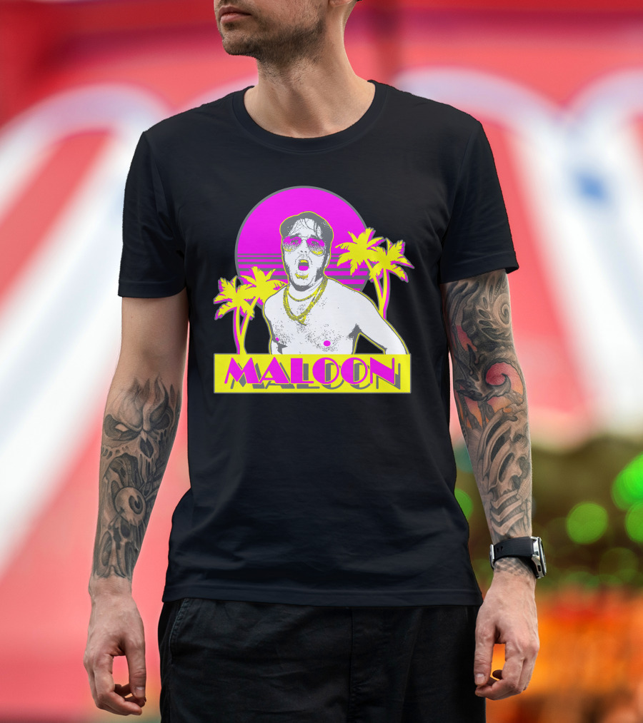 Maloon Vice Neon Sunset Tri Blend Palm Aesthetic T-Shirt