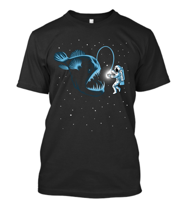 Netherfish Hunting Astronaut Space Encounter With Anglerfish-Like Creature T-Shirt