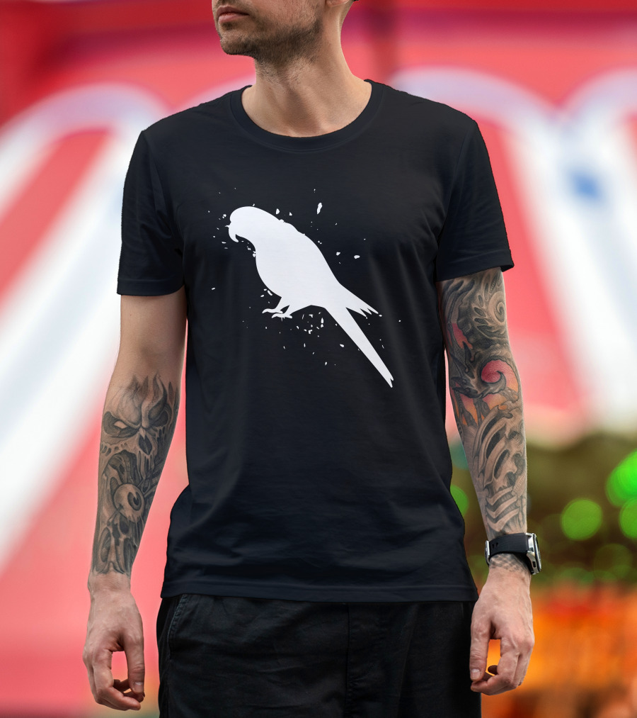 Parot M3acaw Silhouette Bird Splash Contrast T-Shirt