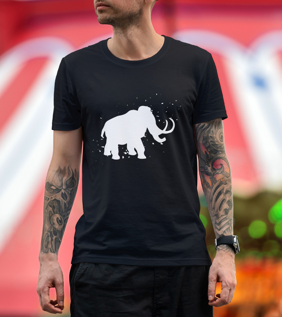 Woolly Mammoth Silhouette Disintegration Extinct T-Shirt